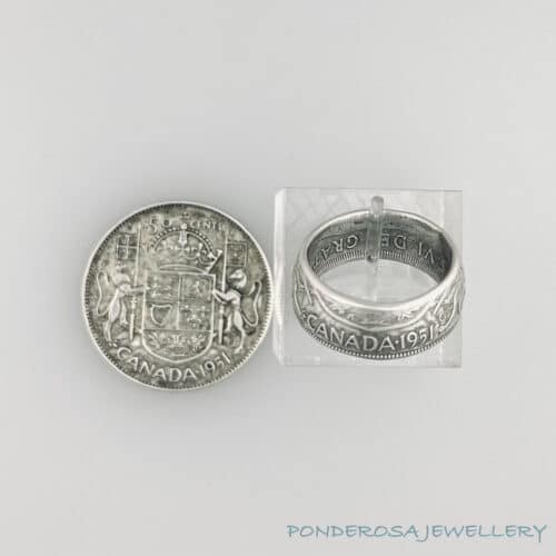 Silver Coin Ring - Fifty Cent (1951)