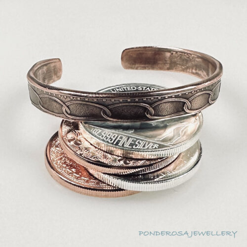 Copper Cuff Copper Coin - Cuff Bracelet (Rope Design)