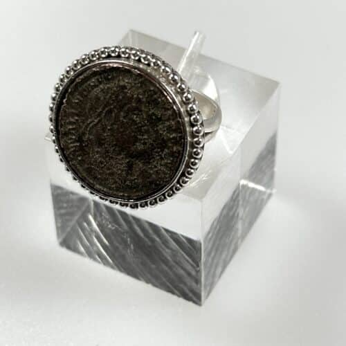 RR Dots Bronze Roman Coin Ring - Dots