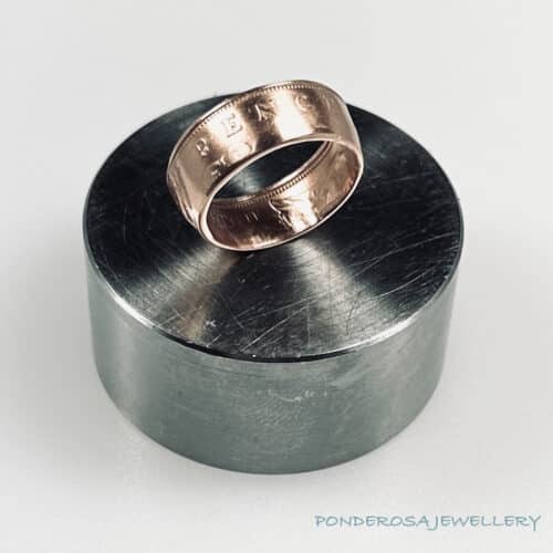 2 pence Copper Coin Ring - 2 New Pence (1971)