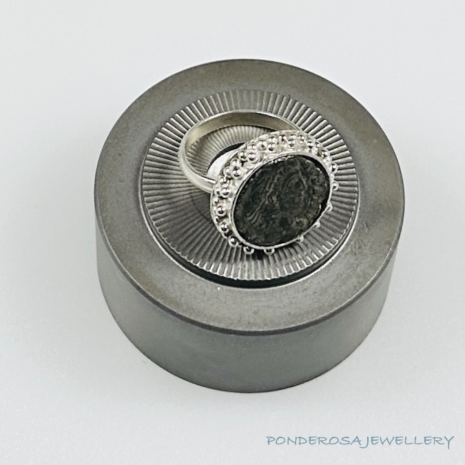 Bronze Roman Coin Ring - Raised