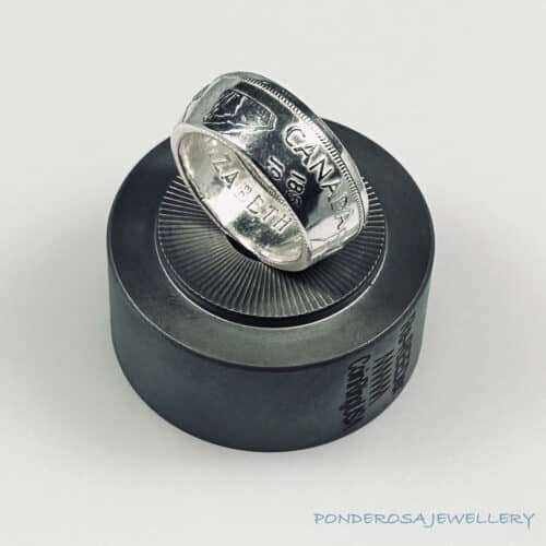 Silver Coin Ring - Canada Silver Dollar (1858 - 1958 British Columbia)