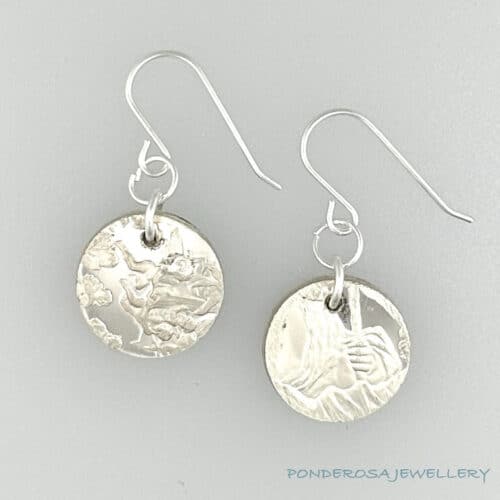 Silver Coin Earrings (Franklin)