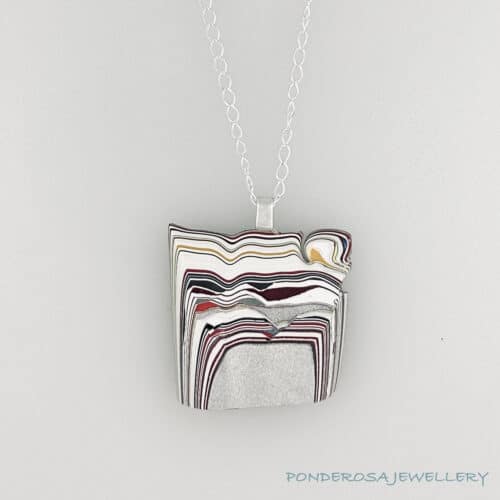 White Fordite Fordite Pendant - Mach II