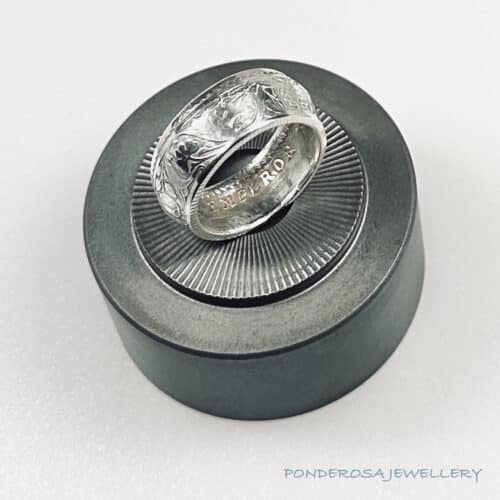 Silver Coin Ring - India (One Rupee - 1916)