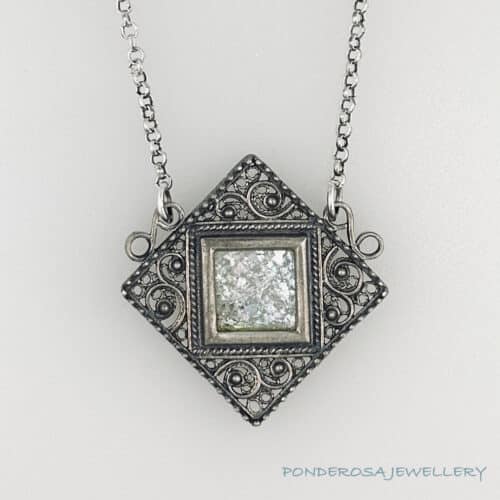 Roman Glass Necklace - Square