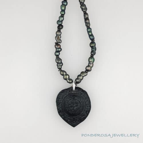 Pearl and Artifact Bronze Artifact - Pendant