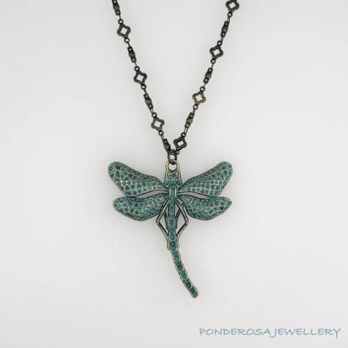 Dragonfly Necklace (Blue/Green)