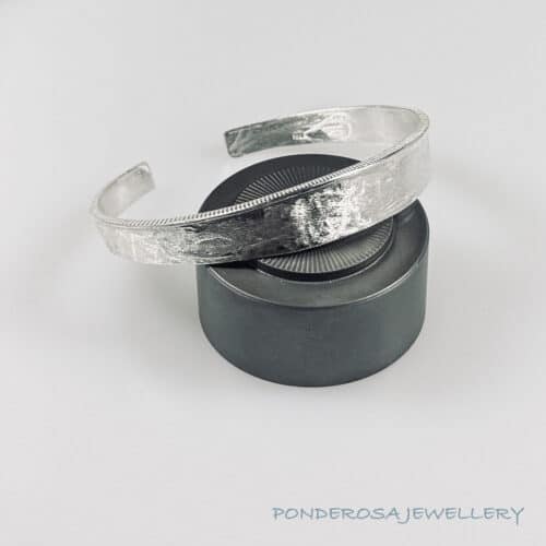 Silver Coin - Cuff Bracelet (Textured)
