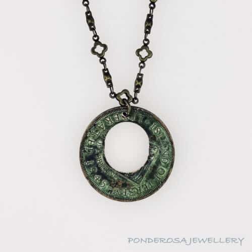 Copper Coin Necklace - 1/12 Shilling Liberated (1945)