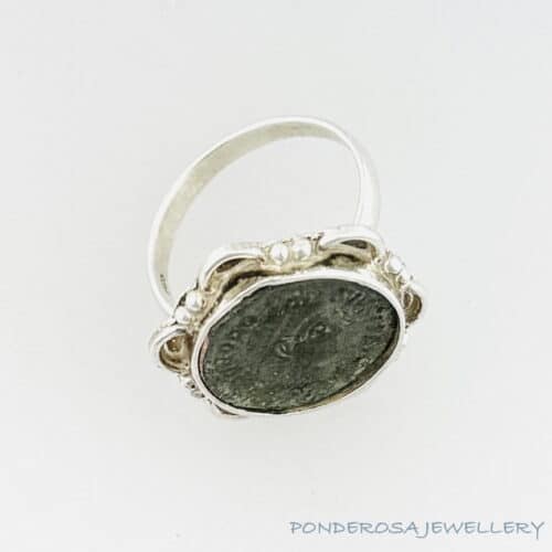 Bronze Roman Coin Ring - (Seven)