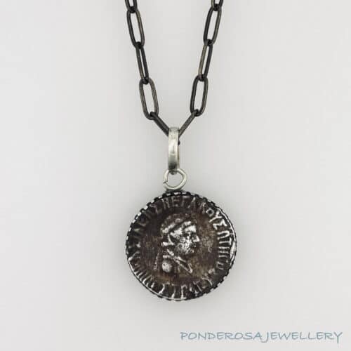 Small Metal Bronze Coin Pendant